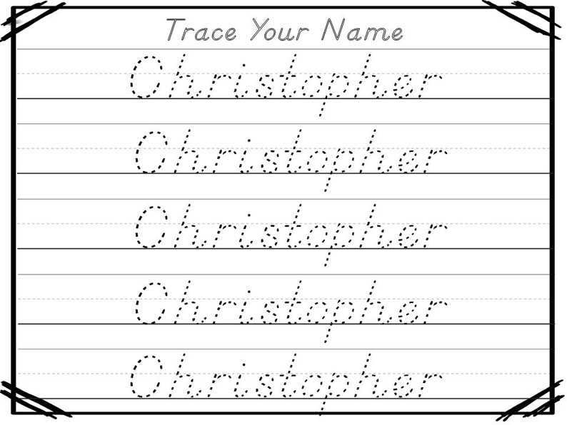 20 Printable CHRISTOPHER Name Tracing Worksheets And Etsy