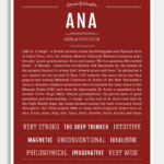 Ana Name Art Print Girl Names Names Names With Meaning
