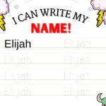 Elijah Printable Name Tracing Practice Sheet Monster Themed Etsy