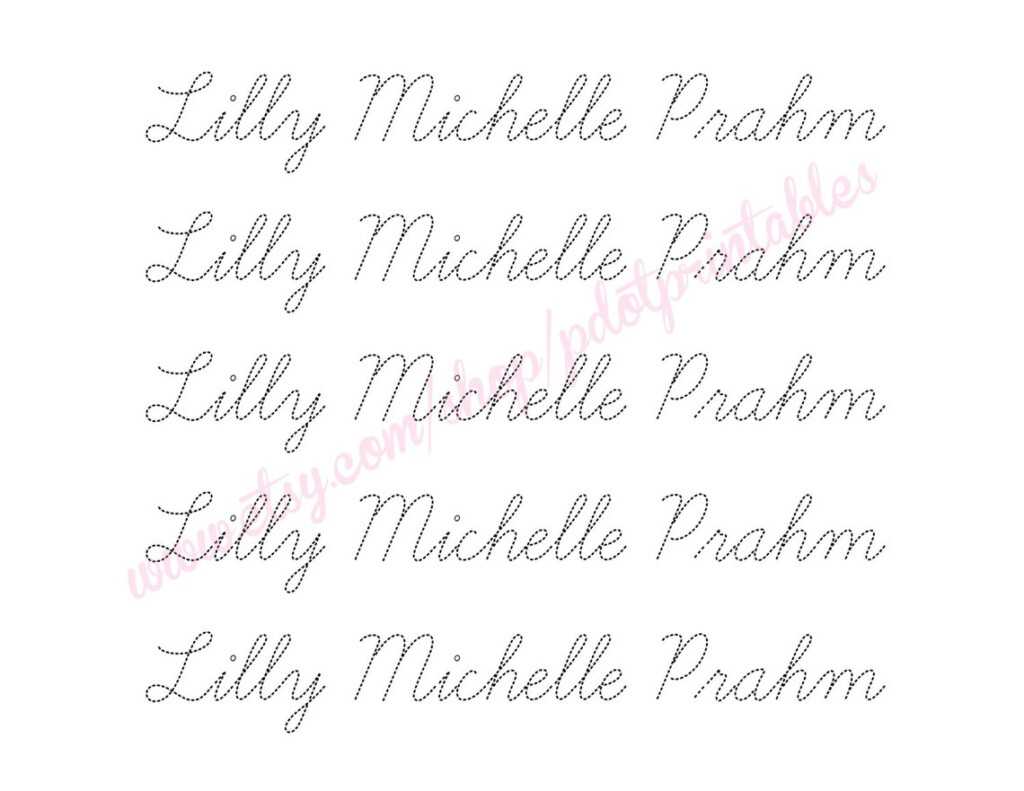 Personalized Cursive Name Trace Worksheet PDF Printable Etsy