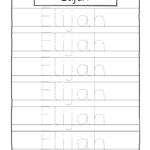 Preschool practice name tracing sheets elijah Preschool365