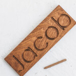 Wooden Tracing Board Name Sign Personalized Gift For Kids Preschool