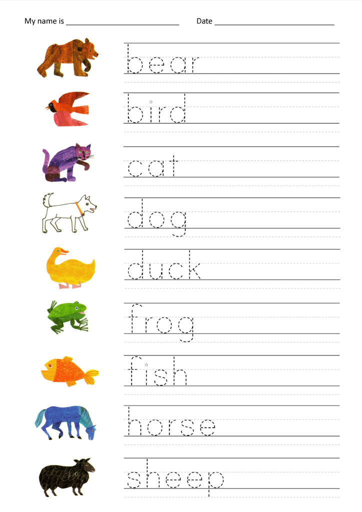 Animal Tracing Worksheets