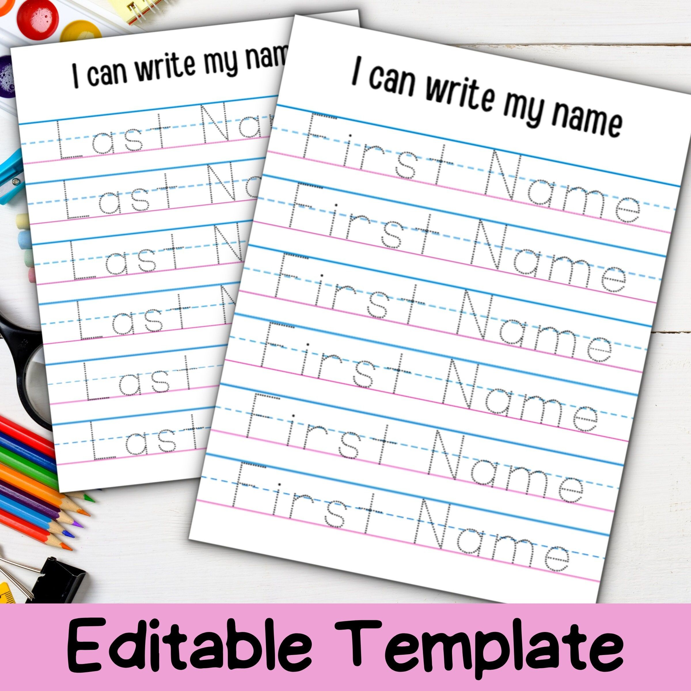 CUSTOM Handwriting Worksheet Personalize Name Tracing Etsy In 2023