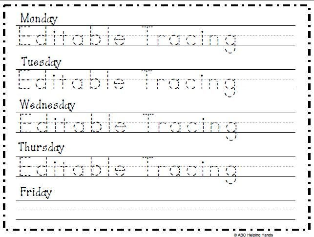 Editable Name Tracing Preschool Alphabetworksheetsfreecom Free