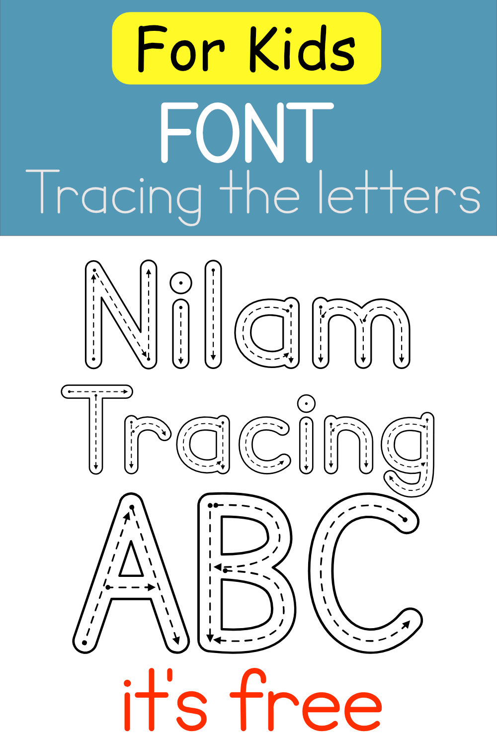 FONT Nilam Tracing ABC Free For Personal And Commercial Use Kid FONT Nilam Tracing ABC Free For Personal And Commercial Use Kid