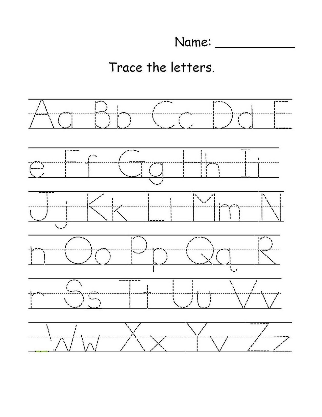 Free Printable Alphabet Letters Upper And Lower Case Tracing Worksheets
