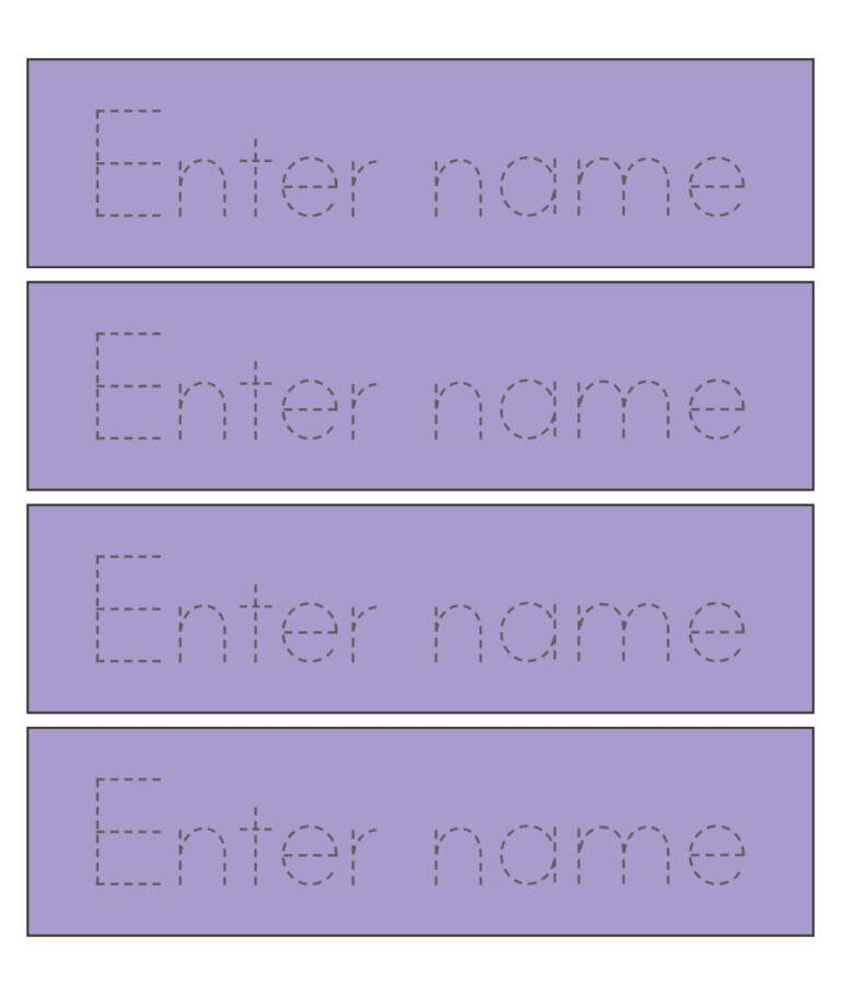 Free name tracing sheets for preschool name tracing generator