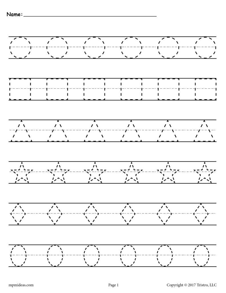 FREE Shapes Tracing Worksheets Shape Tracing Worksheets Tracing 