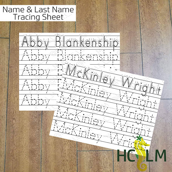 Kids First Last Name Tracing Worksheet Learning To Write Children s 