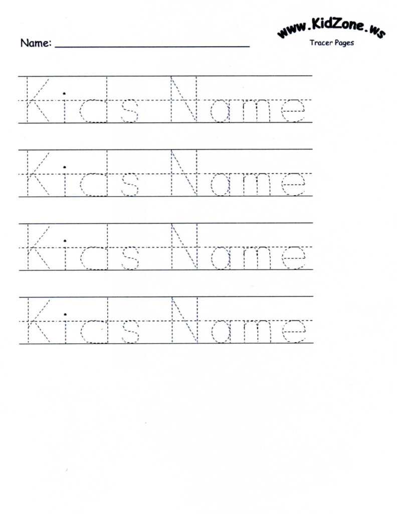 Kidzone Name Tracing TracingLettersWorksheets