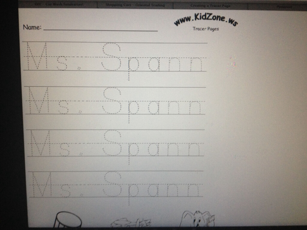 Kidzone Name Tracing TracingLettersWorksheets