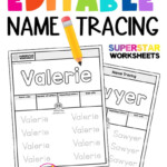 Name Trace Worksheets Printable Activity Shelter Editable Name