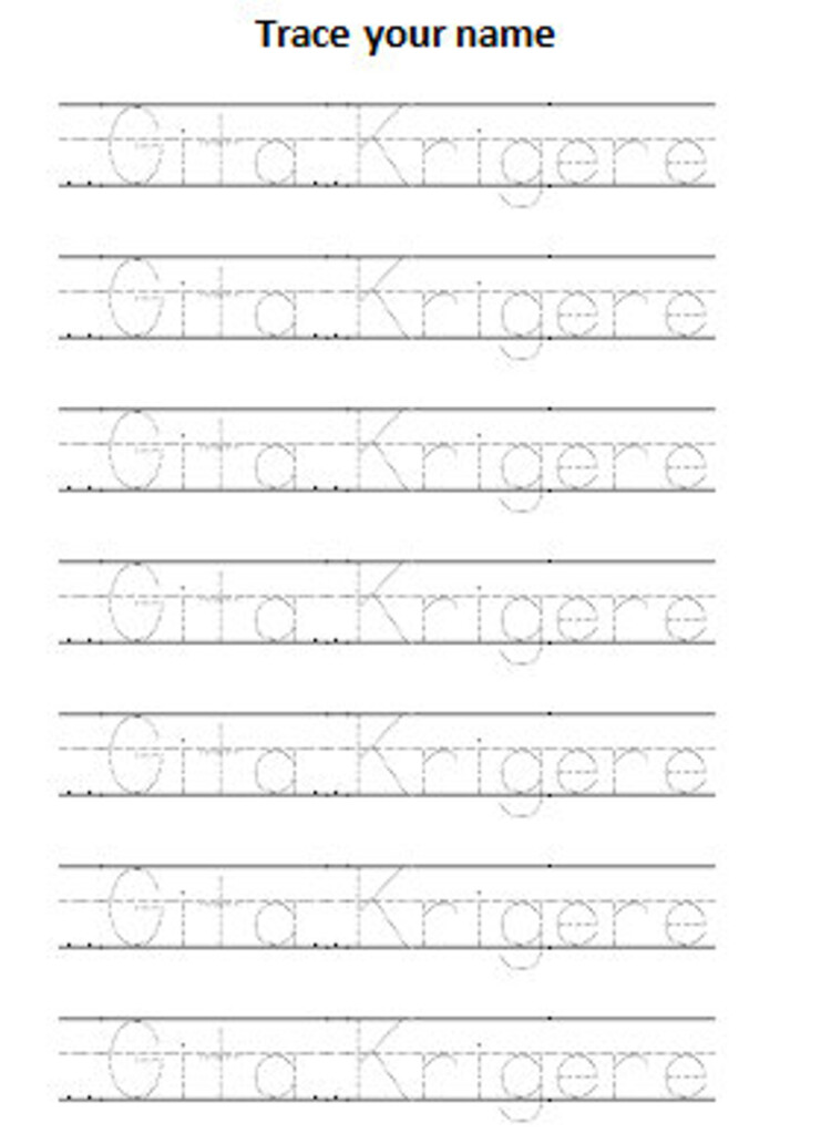 Name Tracing Mat PDF Customized Name Practice Name Tracing Etsy