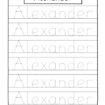 Preschool practice name tracing sheets alexander Preschool365