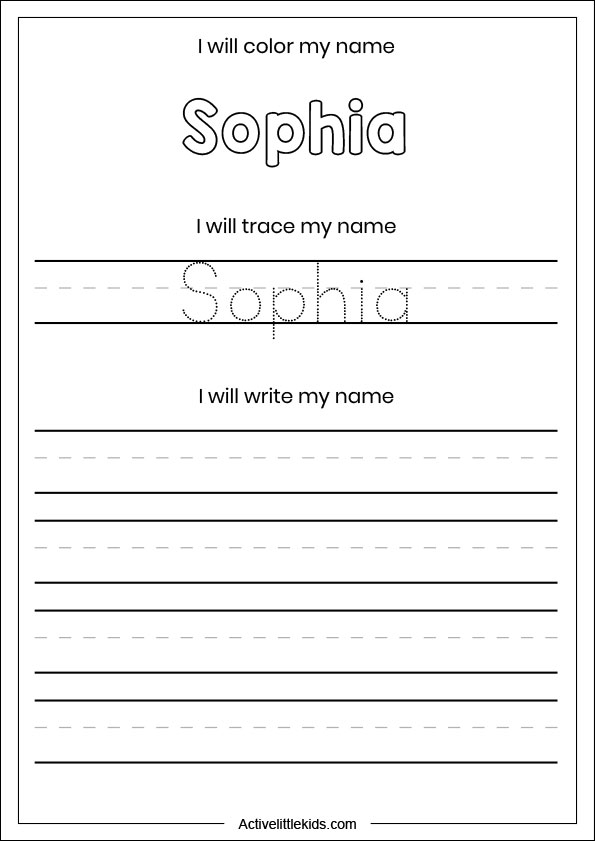 Printable Name Tracing Papers