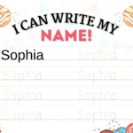 Sophia Printable Name Tracing Practice Sheet Donut Themed Etsy