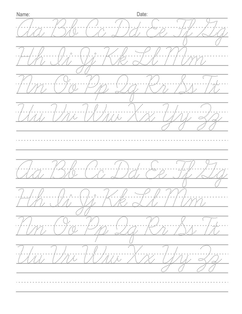Tracing Cursive Letters Worksheets Pdf Dot To Dot Name Tracing Website