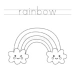 Tracing Letters With Cute Smiling Rainbow Writing Practice For Kids